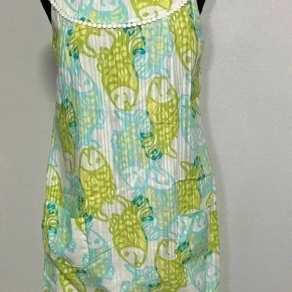 155. Lilly Pulitzer Off the Hook Shift Dress Fish Print Medium - Picture 2 of 7